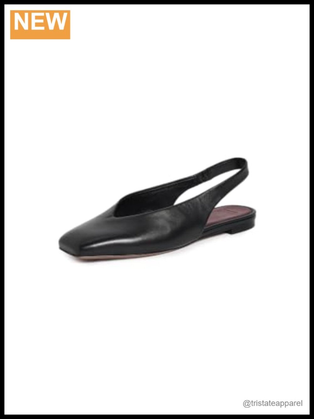 Slingback Flats with Cushioned Footbed & Elastic Ankle Strap